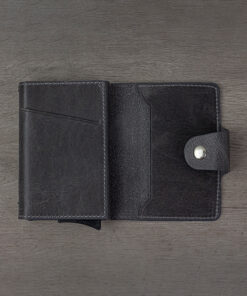 Echtleder Grau, Blaugrau, Graublau, Anthrazit, Hellgrau, Naturleder, Wildleder, Smartwallet, Slimwallet, Kartenhalter, Cardholder, Münzfach, Mechanismus