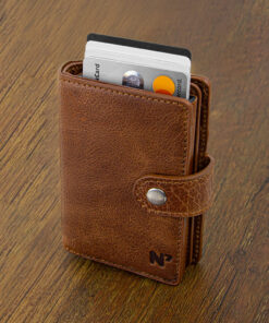 Echtleder Braun, Hellbraun, Taba, Naturleder, Wildleder, Smartwallet, Slimwallet, Kartenhalter, Cardholder, Münzfach, Mechanismus