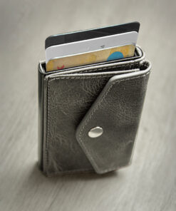 Echtleder Grau, Blaugrau, Graublau, Anthrazit, Hellgrau, Naturleder, Wildleder, Smartwallet, Slimwallet, Kartenhalter, Cardholder, Münzfach, Mechanismus